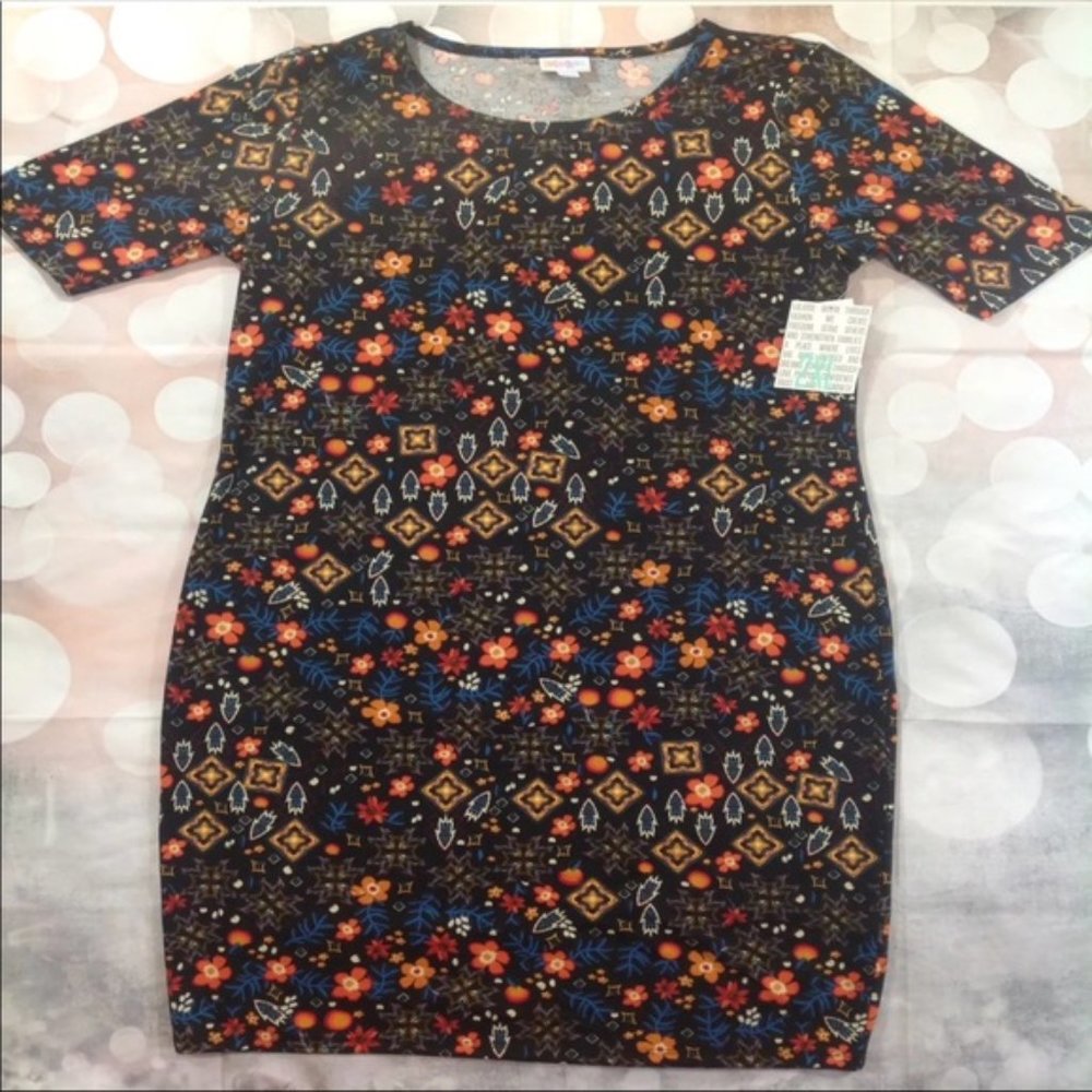 2XL Black Floral Lularoe Julia NWT